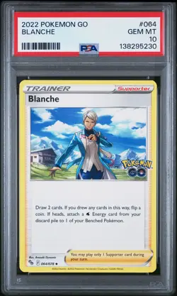 2022 POKEMON GO #064 BLANCHE PSA 10 - Image 1