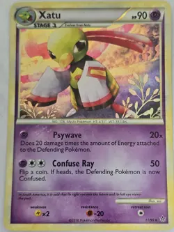 LP Xatu 11/95 Holo Rare HGSS Unleashed Pokemon 2010 - Image 3