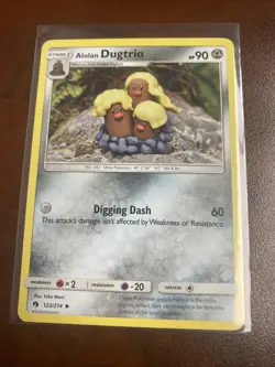 Alolan Dugtrio 123/214 Uncommon Lost Thunder Pokemon - Image 1