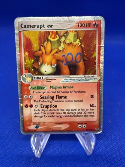 VTG 2005 Pokemon EX Emerald Camerupt ex 92/106 Ultra Rare DMG/CREASED - Image 1