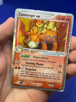 VTG 2005 Pokemon EX Emerald Camerupt ex 92/106 Ultra Rare DMG/CREASED - Image 2