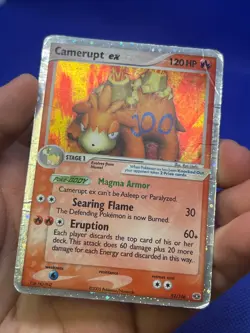 VTG 2005 Pokemon EX Emerald Camerupt ex 92/106 Ultra Rare DMG/CREASED - Image 3