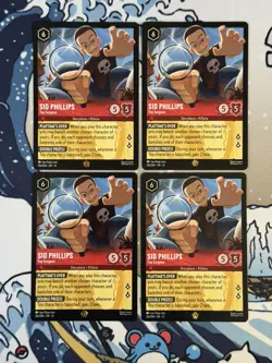 Disney Lorcana TCG Wilds Unknown Sid Phillips Toy Surgeon Legendary COLD FOIL x4 - Image 1