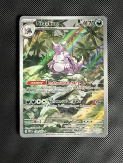Pokemon TCG Nidoking Scarlet and Violet 151 Illustration Rare Card 174/165 - Image 1
