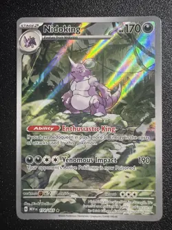 Pokemon TCG Nidoking Scarlet and Violet 151 Illustration Rare Card 174/165 - Image 1