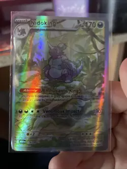 Pokemon Nidoking TCG Holo Illustration Rare Card 174/165 Scarlet & Violet-151 - Image 1