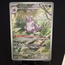Pokemon Nidoking TCG Holo Illustration Rare Card 174/165 Scarlet & Violet-151 - Image 1