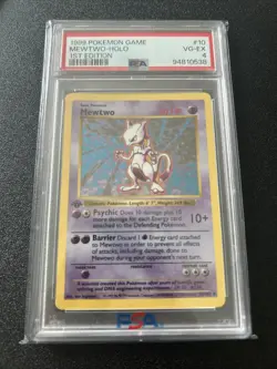 1999 POKEMON BASE SET 1ST EDITION #10 MEWTWO-HOLO PSA 4 - Image 1