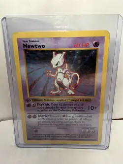 Pokemon Mewtwo Base Set Shadowless 1st Edition Holo Rare #10 MP - Image 1