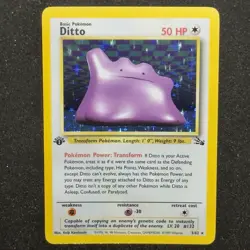 HOLO BLEED 1st Edition Ditto 3/62 Rare Card 1999 Pokemon Fossil Set WOTC TCG NM - Image 1