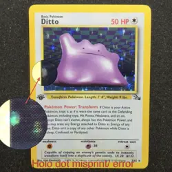 HOLO BLEED 1st Edition Ditto 3/62 Rare Card 1999 Pokemon Fossil Set WOTC TCG NM - Image 4