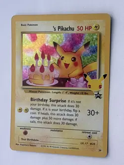 Pokemon TCG Birthday Pikachu #24 Celebrations 25th Anniversary Card NM - Image 1