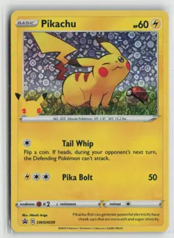 Pikachu SWSH039 Holo Promo Miscellaneous Cards & Products Pokemon NM - Image 1