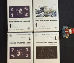 Pokemon TCG Playmat Lot (4) – Pikachu Great Wave, Espeon & Umbreon, 2x Mew NEUF - Image 1