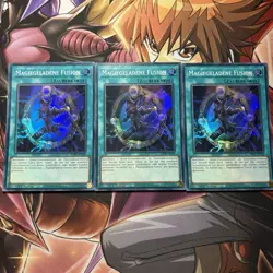 Yugioh! Playset 3x Magiegeladene Fusion Super Rare - RA01-DE058 1. Auflage - DE - Image 1