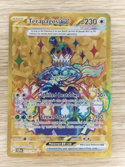 2024 Pokemon S&V Stellar Crown 173/142 Gold Terapagos EX Hyper Rare - Image 1