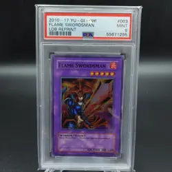 PSA 9 YU-GI-OH! Legend Blue Eyes White Dragon Flame Swordsman Reprint #LOB-003 - Image 1