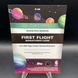 2025-26 Topps Cosmic Chrome First Flight Signatures Gold #FF-WR Will Richard /50 - Image 3
