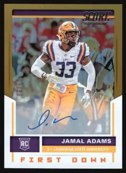 2017 Panini Score First Down JAMAL ADAMS GOLD Rookie Auto /10 #387 - Image 1