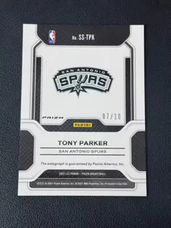 21-22 Panini Prizm Basketball Sensational Gold Aurographs#SS-TPK Tony Parker/10 - Image 3