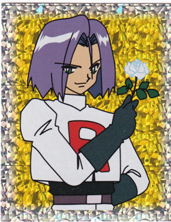 James Team Rocket S36 Holo Gold Foil Pokemon Merlin Series 1 Sticker 1999 NM - Image 1