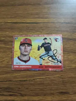 2025 Topps Chrome Platinum Anniversary Erik Sabrowski Rode Gold /75 - Image 1