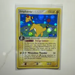 Ampharos 1/115 EX Unseen Forces Reverse Holo Rare Pokemon Card 2005 LP - Image 1
