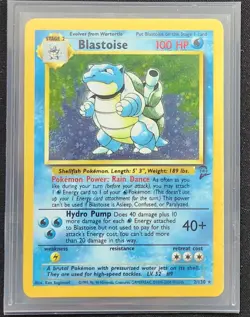 Pokemon Card - Blastoise 2/130 Rare- Vintage Holo- Base Set 2 LP - Image 1