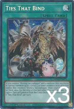 3X Yugioh Ties That Bind MP25-EN071 Secret Rare 1st Edition NM - Image 1