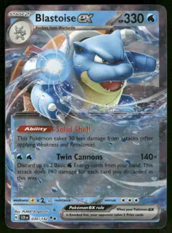 Pokemon Cards Blastoise ex 30/142 Stellar Crown Double Rare NM - Image 1