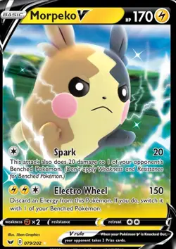 Pokemon TCG Morpeko V Shining Fates 037/072 Holo Ultra Rare - Image 1
