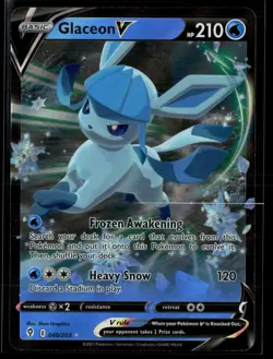 Glaceon V 040/203 Evolving Skies Rare V Holo Pokemon - Image 1