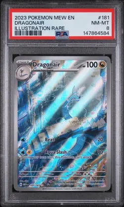 2023 POKEMON MEW EN-151 ILLUSTRATION RARE #181 DRAGONAIR PSA 8 - Image 1