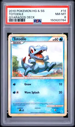 2010 POKEMON HEARTGOLD & SOULSILVER GYARADOS DECK #14 TOTODILE PSA 8 - Image 1