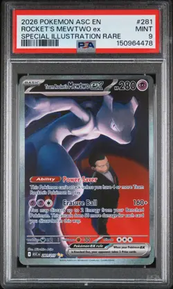 Team Rocket’s Mewtwo EX PSA 9 - 281/217 - SIR - Ascended Heroes - Pokemon - Image 1