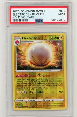 2020 POKEMON VIVID VOLTAGE 046 ELECTRODE REVERSE FOIL PSA 9 MINT - Image 1