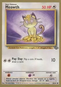 Lightly Played Meowth - 56/64 - Gold Border Promo Pokemon Miscellaneous Promos - Image 1