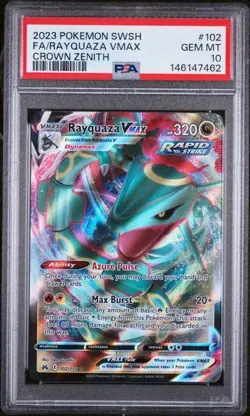 2023 RAYQUAZA VMAX CROWN ZENITH 102 psa 10 POKEMON SWORD AND SHIELD CROWN ZENITH - Image 1