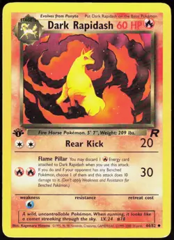 Dark Rapidash 44/82 Uncommon Team Rocket Pokemon Unlimited Lightly Played - Image 1