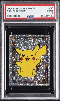 1999 MERLIN POKEMON #S6 PIKACHU-PRISM PSA 9 - Image 1