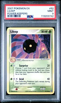 2007 POKEMON EX POWER KEEPERS #52 LILEEP PSA 9 - Image 1