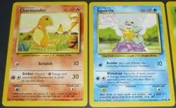 12 Card Lot Vintage Base Set Unlimited Classic Starter Pokemon + Rares Uncommon - Image 3