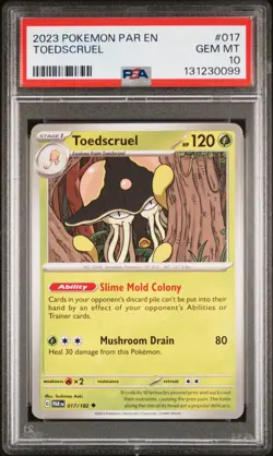 2023 POKEMON PAR EN-PARADOX RIFT #017 TOEDSCRUEL PSA 10 - Image 1