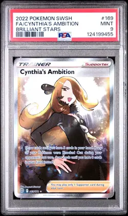 2022 POKEMON SWORD & SHIELD BRILLIANT STARS FULL ART/CYNTHIA'S AMBITION PSA 9 - Image 1