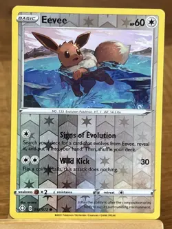 Pokemon TCG Eevee 062/072 Shining Fates Reverse Holo Common - Image 1