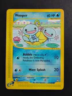 Wooper 117/147 Aquapolis Non-Holo NM/LP Vintage Pokemon Card 2002 - Image 1