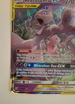 Mewtwo & Mew GX 71/236 Tag Team Ultra Rare Unified Minds Pokemon Card NM!!! - Image 3