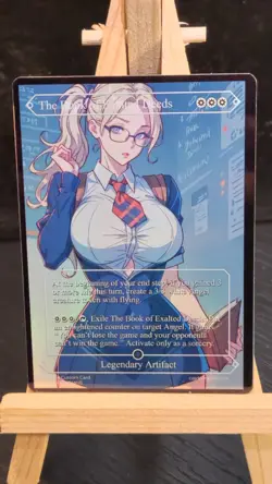 MTG The Book Of The Exalted Deeds Fanart Borderless Style Card Playtest Commande - Image 1