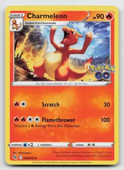 Charmeleon 009/078 - NM Pokemon GO - Pokemon 2022 Uncommon TCG Card - Image 1