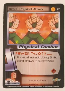 Tien's Physical Attack #27 - Dragon Ball Z DBZ CCG Score Card - Image 1
